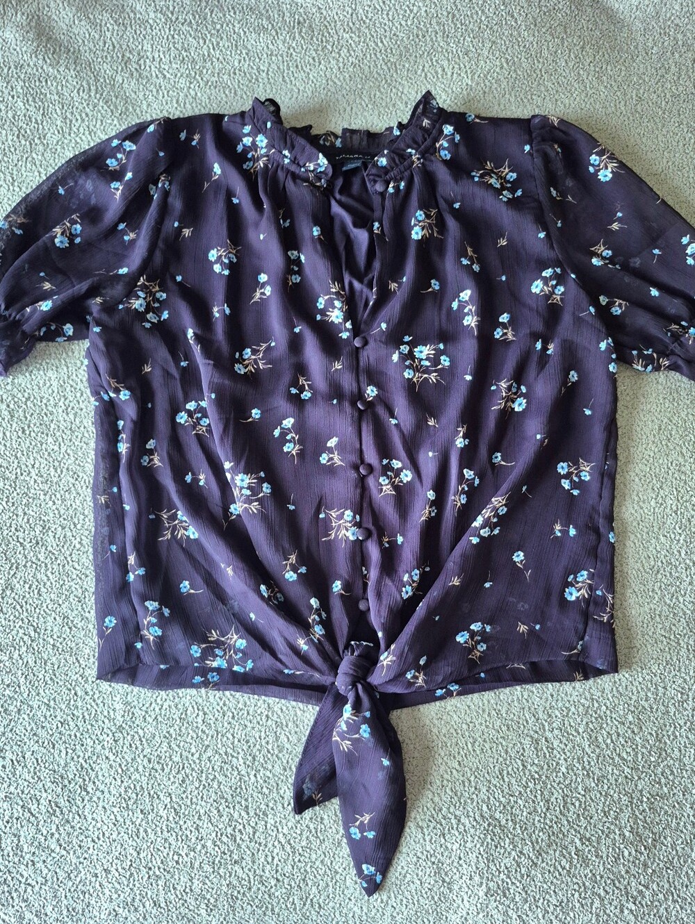 NWOT- Tamara H Floral Tie Blouse